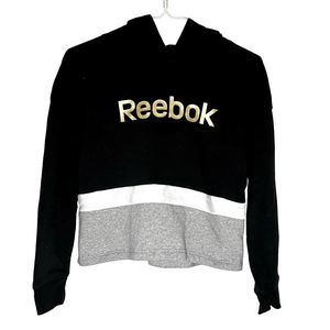 Reebok Kids Black and Gray Hoodie Pullover Size 8